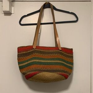 Multicolor Woven Tote Bag
